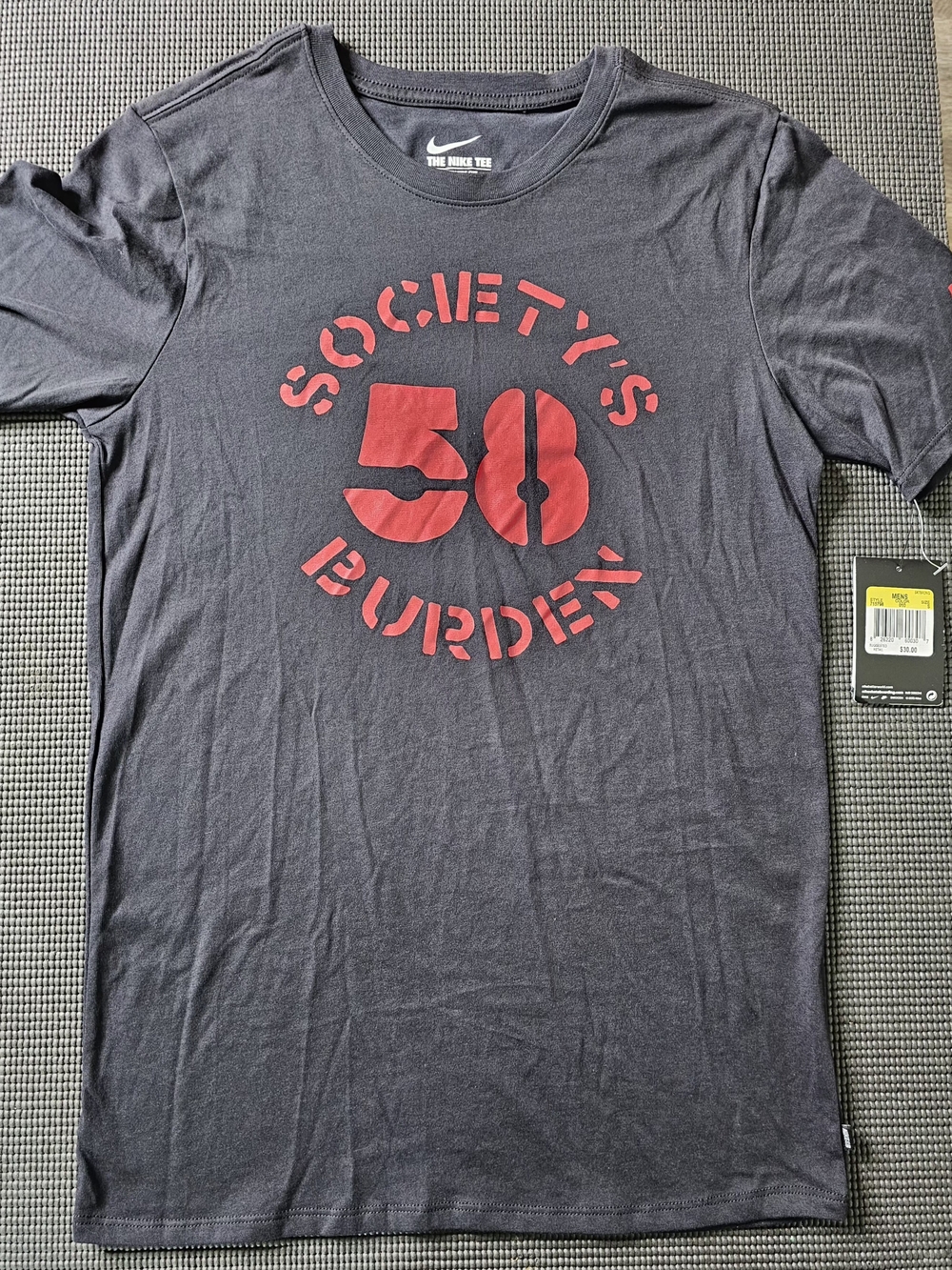 Nike "Society's 50 Burden" Dri-Fit Graphic T-Shirt NWT Size Small